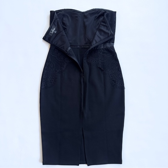 LULUS READY TO WOW BLACK LACE STRAPLESS BODYCON LBD MINI DRESS. SzS - Picture 6 of 12